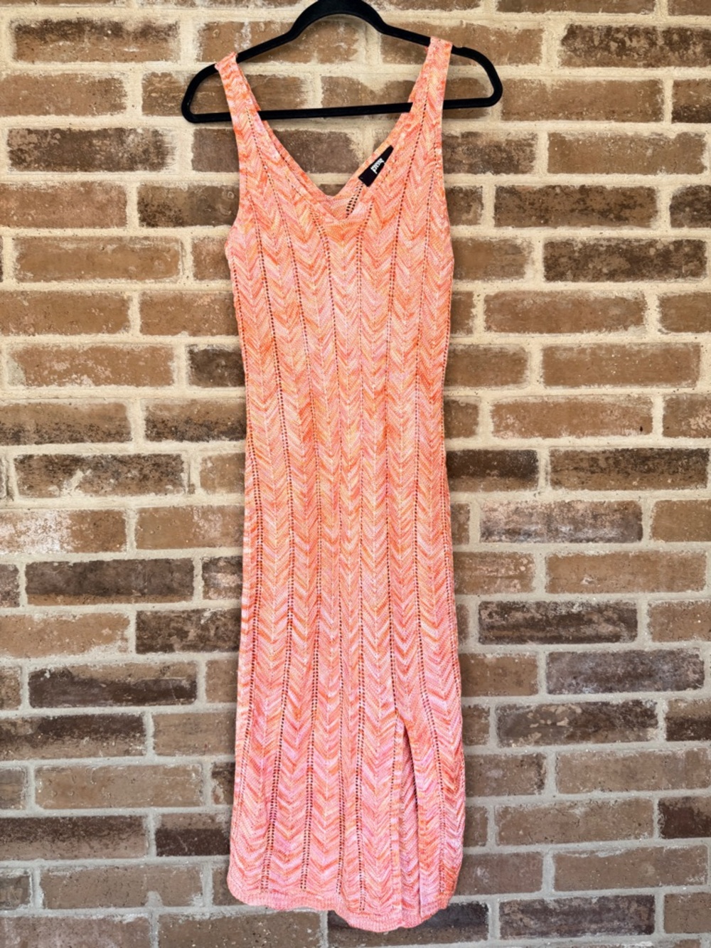 Sleeveless Coral Knit Maxi Dress